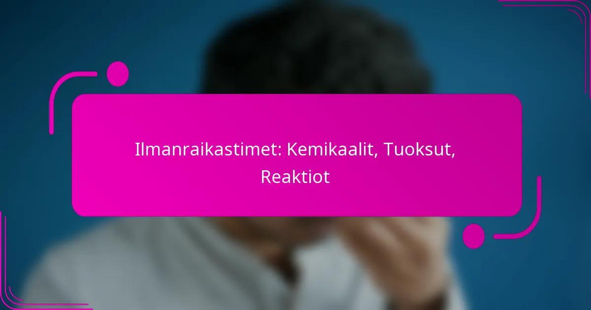 Ilmanraikastimet: Kemikaalit, Tuoksut, Reaktiot