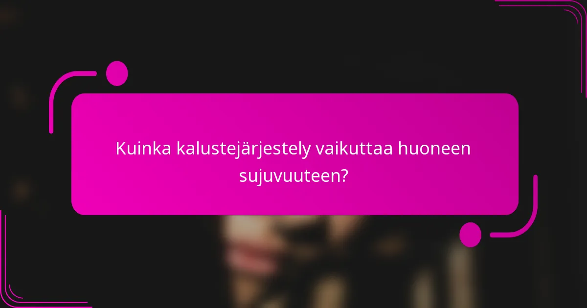 Kuinka kalustejärjestely vaikuttaa huoneen sujuvuuteen?