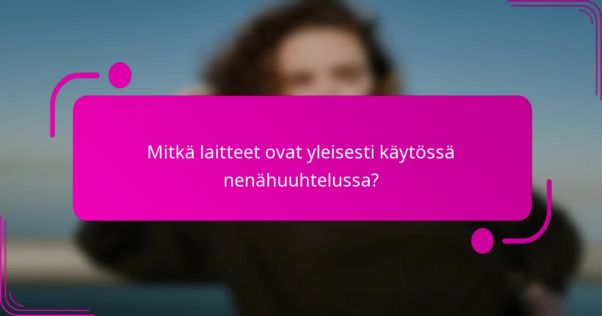 Mitkä laitteet ovat yleisesti käytössä nenähuuhtelussa?